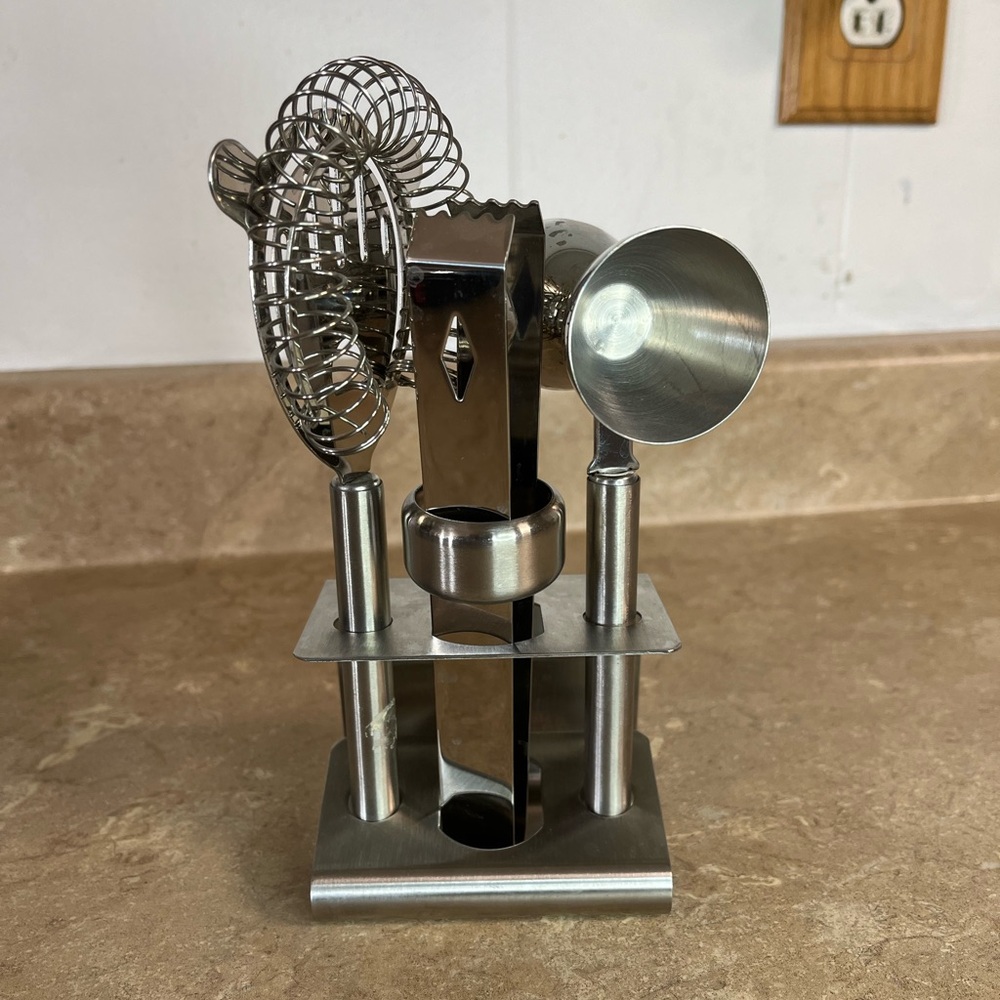 Stainless Steel Bar Tool Set - Silver